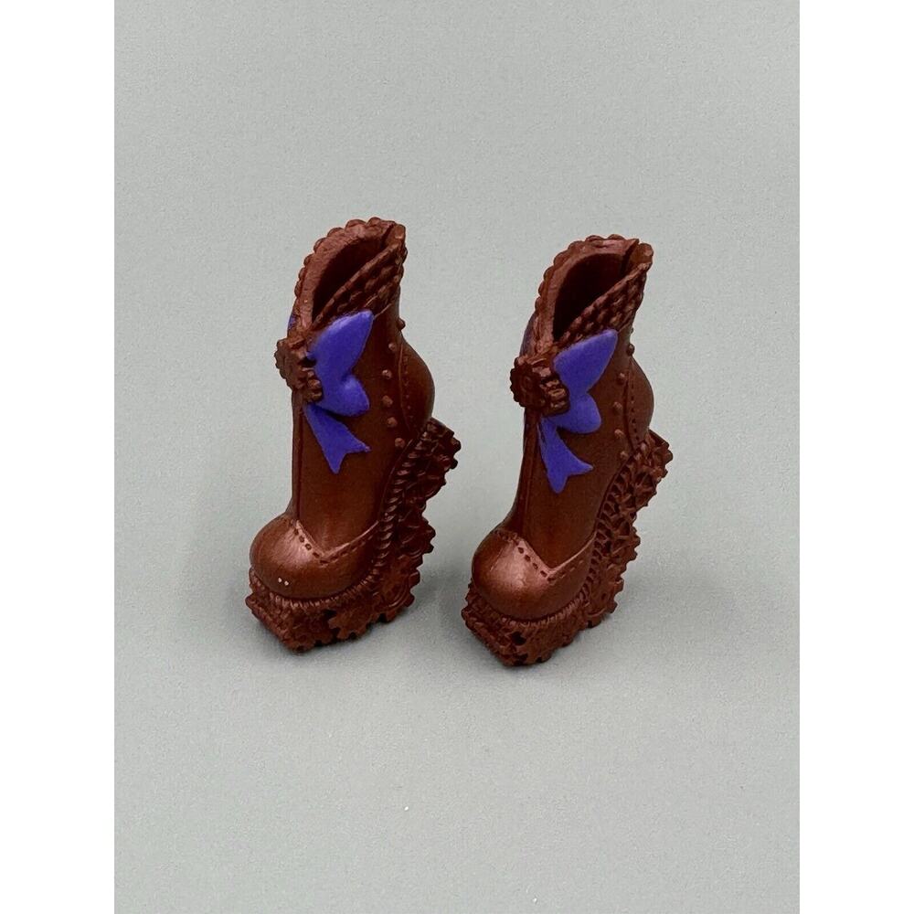 Monster High Robecca Steam Dance Class Bronze Replacement Shoes Purple Bow